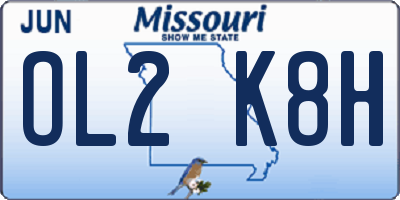 MO license plate OL2K8H