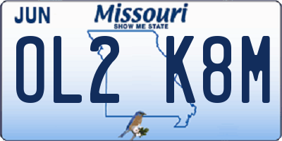 MO license plate OL2K8M