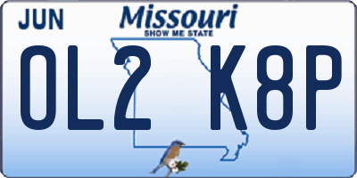 MO license plate OL2K8P