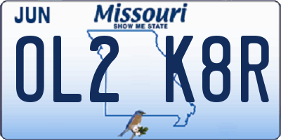 MO license plate OL2K8R
