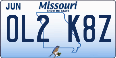 MO license plate OL2K8Z