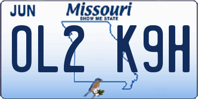 MO license plate OL2K9H