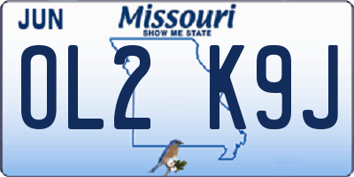 MO license plate OL2K9J