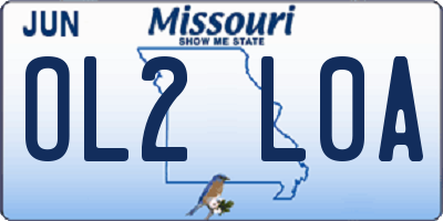 MO license plate OL2L0A
