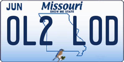 MO license plate OL2L0D