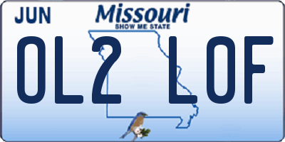 MO license plate OL2L0F
