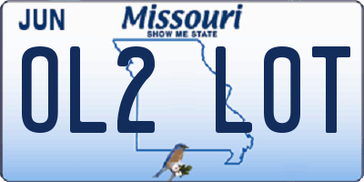 MO license plate OL2L0T