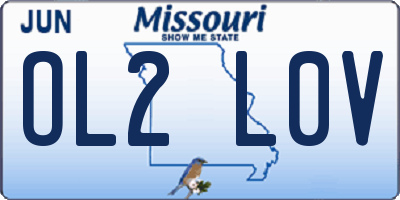 MO license plate OL2L0V
