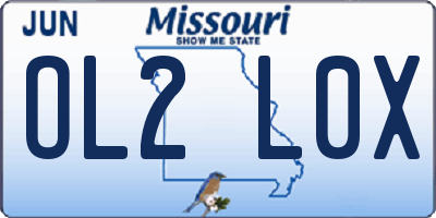 MO license plate OL2L0X