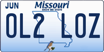 MO license plate OL2L0Z