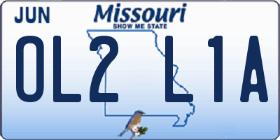 MO license plate OL2L1A