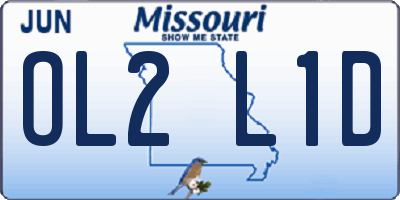 MO license plate OL2L1D