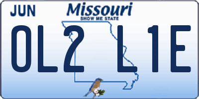 MO license plate OL2L1E