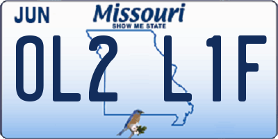 MO license plate OL2L1F