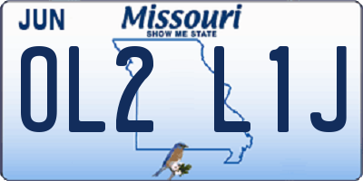 MO license plate OL2L1J