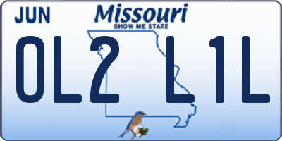 MO license plate OL2L1L