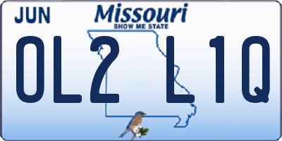 MO license plate OL2L1Q