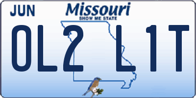 MO license plate OL2L1T