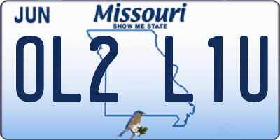 MO license plate OL2L1U