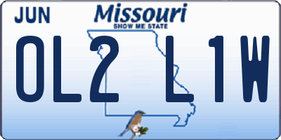MO license plate OL2L1W