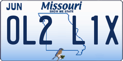 MO license plate OL2L1X