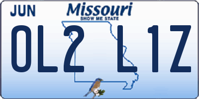 MO license plate OL2L1Z