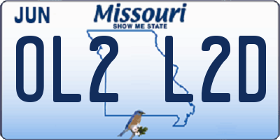 MO license plate OL2L2D