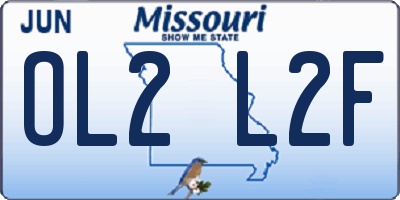 MO license plate OL2L2F
