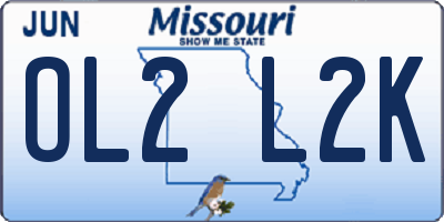 MO license plate OL2L2K