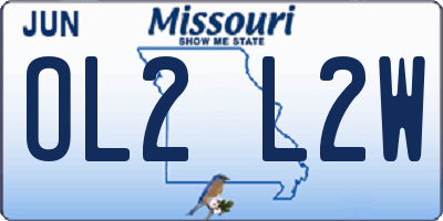 MO license plate OL2L2W