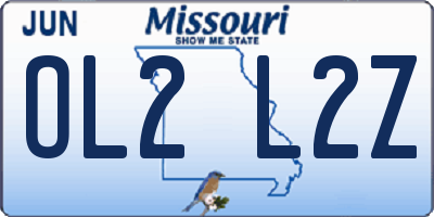 MO license plate OL2L2Z
