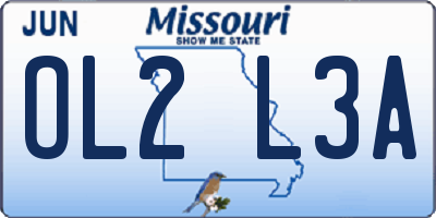 MO license plate OL2L3A