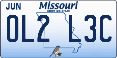 MO license plate OL2L3C