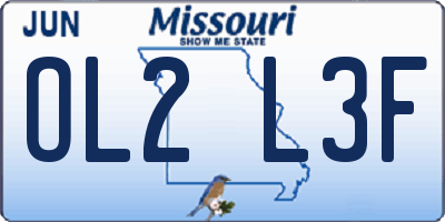 MO license plate OL2L3F