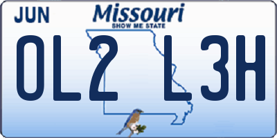 MO license plate OL2L3H
