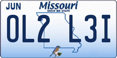 MO license plate OL2L3I