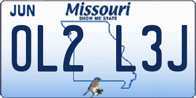 MO license plate OL2L3J