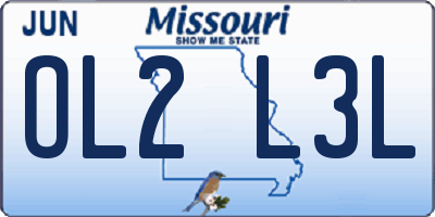 MO license plate OL2L3L