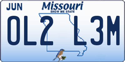 MO license plate OL2L3M