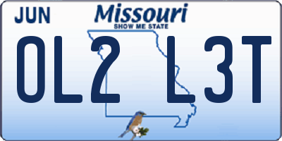 MO license plate OL2L3T