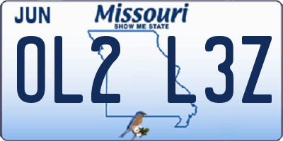MO license plate OL2L3Z