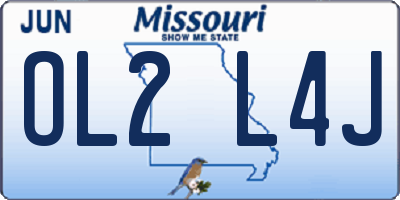 MO license plate OL2L4J