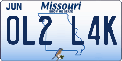 MO license plate OL2L4K