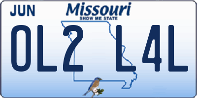 MO license plate OL2L4L