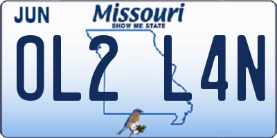 MO license plate OL2L4N
