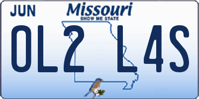 MO license plate OL2L4S