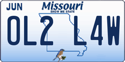 MO license plate OL2L4W