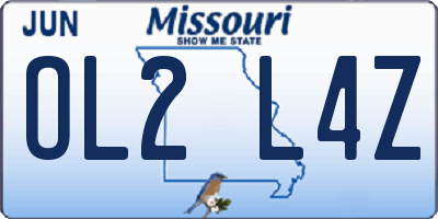 MO license plate OL2L4Z