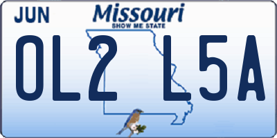 MO license plate OL2L5A
