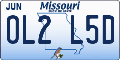 MO license plate OL2L5D